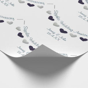 45th sapphire wedding anniversary bunting design wrapping paper