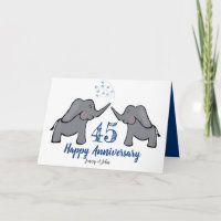 45th sapphire wedding anniversary cute elephant