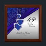 45th Sapphire Wedding Anniversary Design 2 Gift Box<br><div class="desc">45th or 65th Sapphire Wedding Anniversary Design Gift Box. ✔NOTE: ONLY CHANGE THE TEMPLATE AREAS NEEDED! 😀 If needed, you can remove the text and start fresh adding whatever text and font you like. 📌If you need further customisation, please click the "Click to Customise further" or "Customise or Edit Design"...</div>