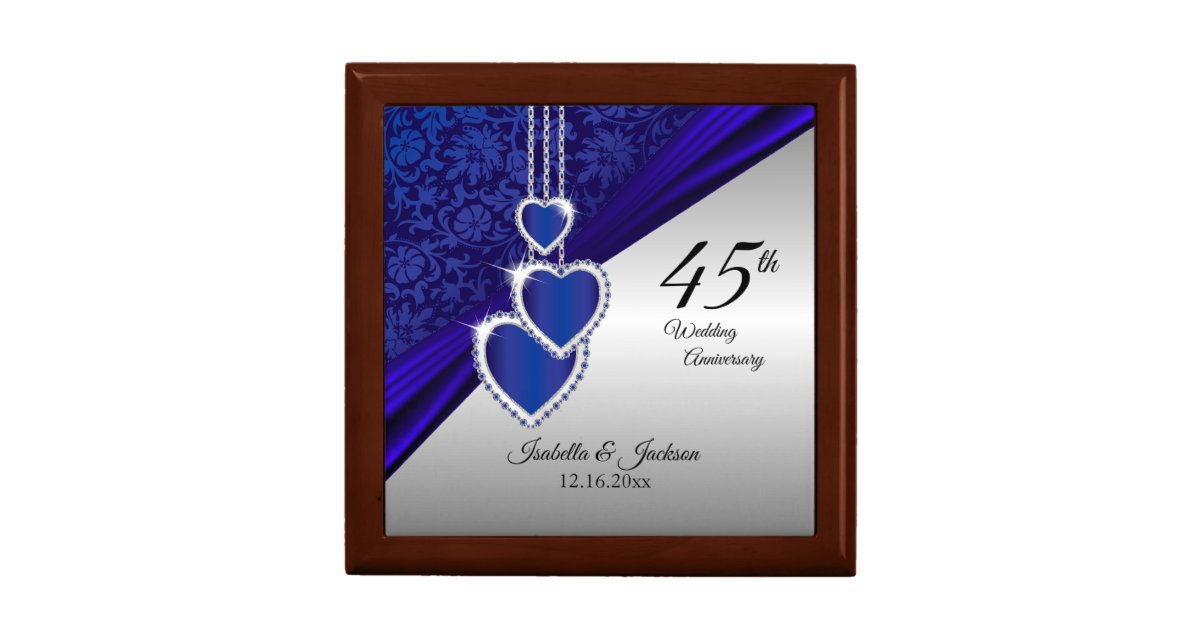 45th Sapphire Wedding Anniversary Design 2 Gift Box