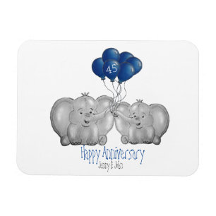 45th sapphire wedding anniversary elephant magnet