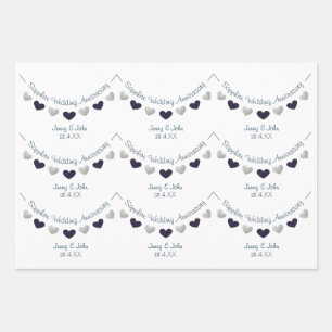 45th sapphire wedding anniversary husband & wife wrapping paper sheet