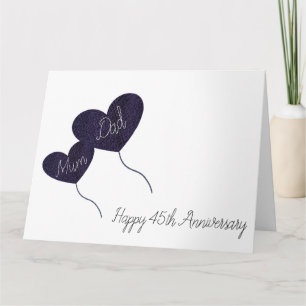 45th sapphire wedding anniversary mum & dad card