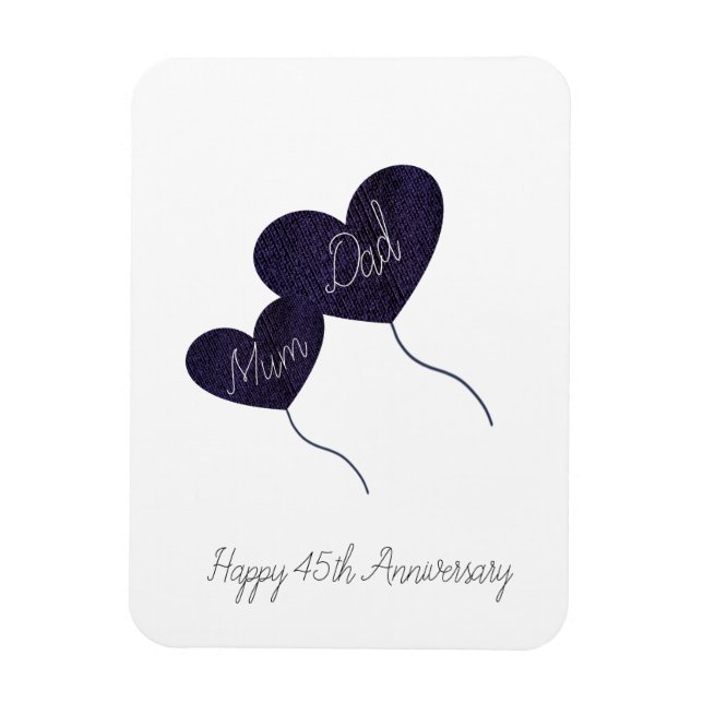 45th sapphire wedding anniversary mum & dad magnet (Vertical)