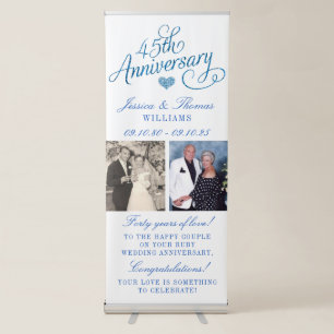45th Sapphire Wedding Anniversary Retractable Banner