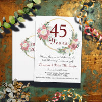 45th Sapphire Wedding Anniversary Roses Gold Frame