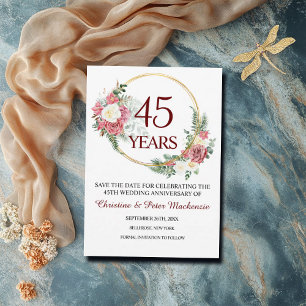 45th Sapphire Wedding Anniversary Save The Date