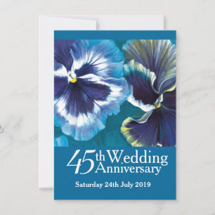 45th Sapphire Wedding Party Invitation blue