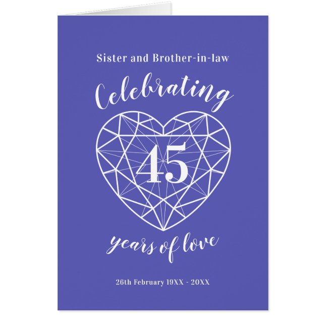 45th wedding anniversary 45 years of love card (Front)