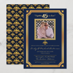 45th Wedding Anniversary - ADD PHOTO Invitations 4