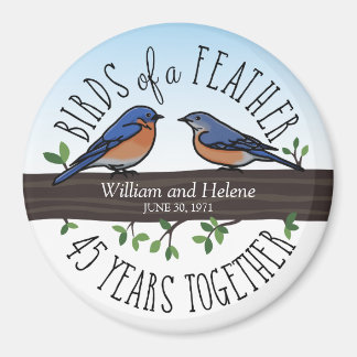 45th Wedding Anniversary, Bluebirds of a Feather Magnet