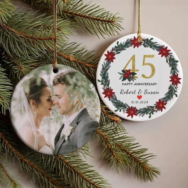 45th Wedding Anniversary Christmas Gifts  Ornament (Creator Uploaded)
