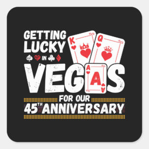45th Wedding Anniversary - Couples Las Vegas Trip Square Sticker
