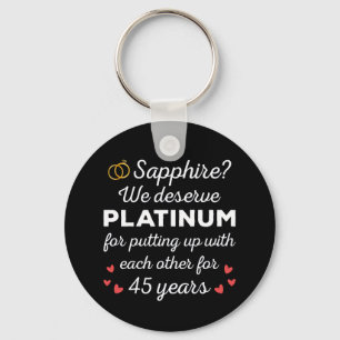 45th Wedding Anniversary I - Sapphire Funny Couple Key Ring