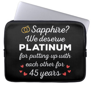 45th Wedding Anniversary I - Sapphire Funny Couple Laptop Sleeve