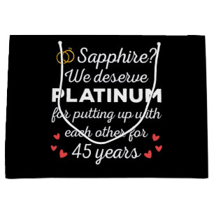 45th Wedding Anniversary I - Sapphire Funny Couple Large Gift Bag