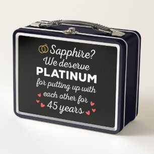 45th Wedding Anniversary I - Sapphire Funny Couple Metal Lunch Box