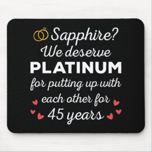 45th Wedding Anniversary I - Sapphire Funny Couple Mouse Mat
