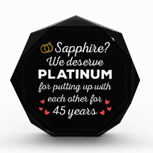 45th Wedding Anniversary I - Sapphire Funny Couple Photo Block