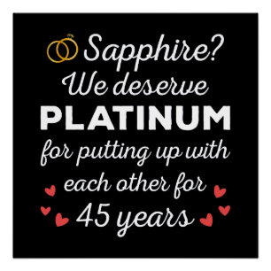 45th Wedding Anniversary I - Sapphire Funny Couple Poster
