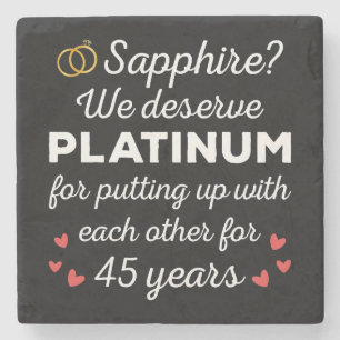 45th Wedding Anniversary I - Sapphire Funny Couple Stone Coaster