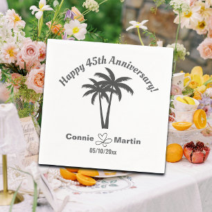45th Wedding Anniversary Palm Trees Napkin