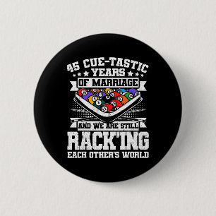 45th Wedding Anniversary Pool Billiards 45 Years M 6 Cm Round Badge