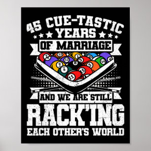 45th Wedding Anniversary Pool Billiards 45 Years M Poster