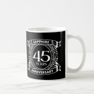 45th wedding anniversary sapphire crest coffee mug