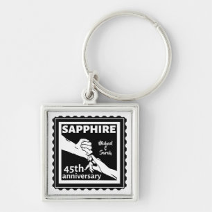 45th wedding anniversary Sapphire holding hands Key Ring