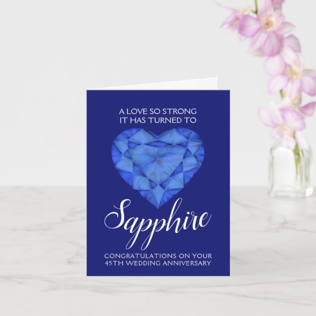 45th Wedding Anniversary Sapphire Love so strong Card (Orchid)