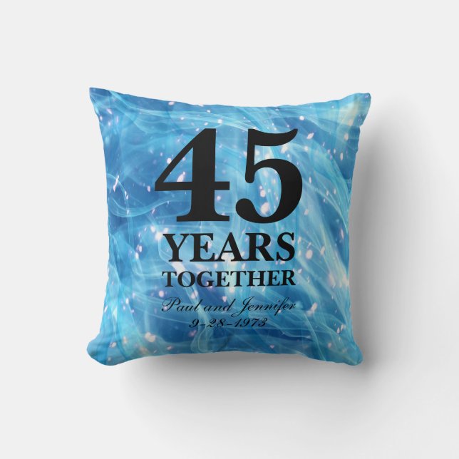 45th Wedding Anniversary Sapphire Party Lights Cushion (Front)