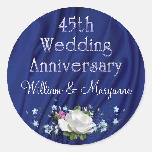 45th White Rose Anniversary Party Stickers (Front)