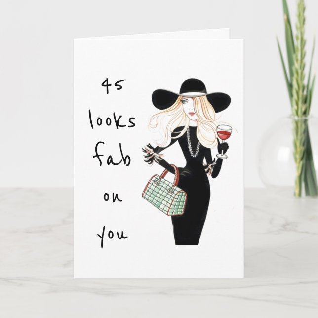 **45th & YOU ARE FABULOUS** ALWAYS! BIRTHDAY CARD (Front)