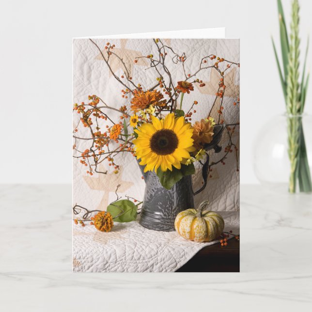 4663 Autumn Floral Greeting Card (Front)