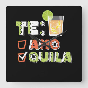 46.5Th Mayo Love Quila Tequila Lime Square Wall Clock