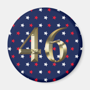 "46" Biden President, Biden Harris 2020 Gold Blue Magnet