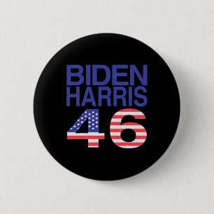 46 Usa Flag - Biden Harris 46th President - Patrio 6 Cm Round Badge