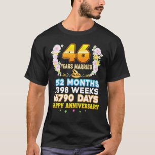 46 Year Married Happy 46th Wedding Anniversary Cou T-Shirt