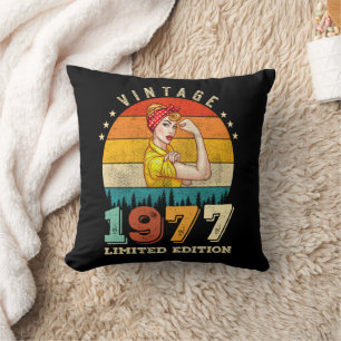 46 Year Old 1977 Vintage Women 46th Birthday Gift  Cushion