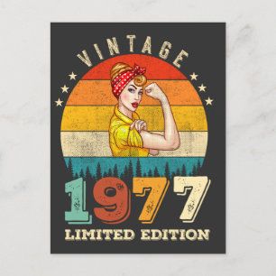 46 Year Old 1977 Vintage Women 46th Birthday Gift Holiday Postcard
