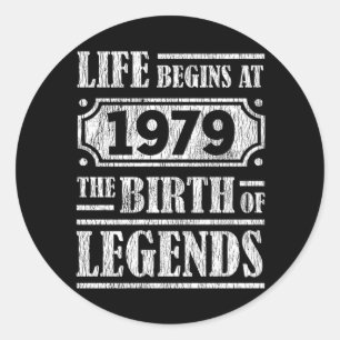 46 Year Old 1979 Birth Of Legend 46th Birthday Classic Round Sticker
