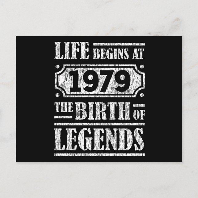 46 Year Old 1979 Birth Of Legend 46th Birthday Postcard (Front)