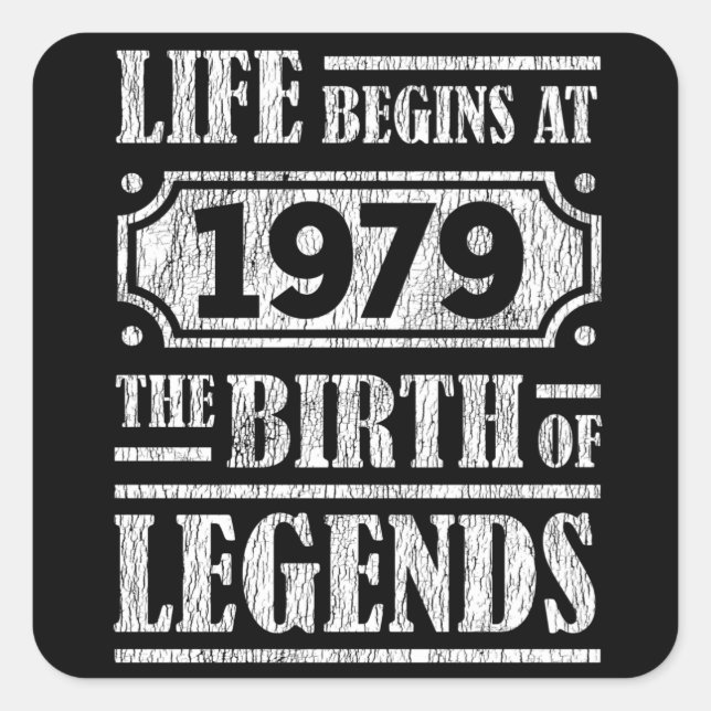 46 Year Old 1979 Birth Of Legend 46th Birthday Square Sticker (Front)