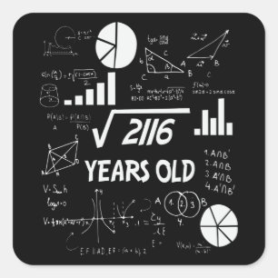 46 Year Old Bday Math Teacher 46th Birthday Gift Square Sticker