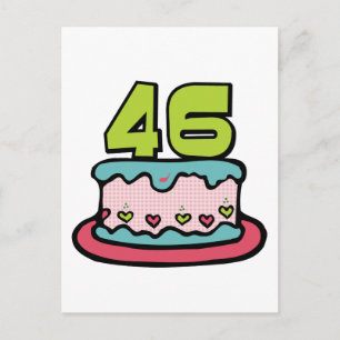 46 Year Old Birthday Cake Postcard