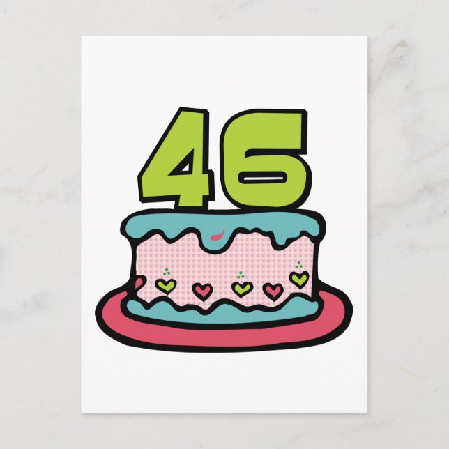 46 Year Old Birthday Cake Postcard (Front)