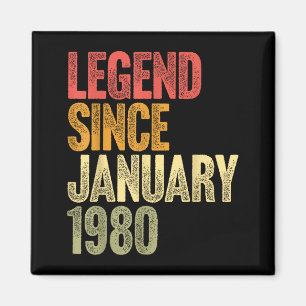 46 Year Old Legend Since January 1980 Retro 46th B Magnet