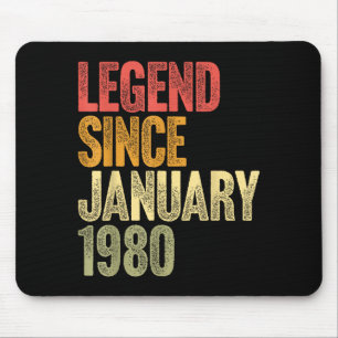 46 Year Old Legend Since January 1980 Retro 46th B Mouse Mat
