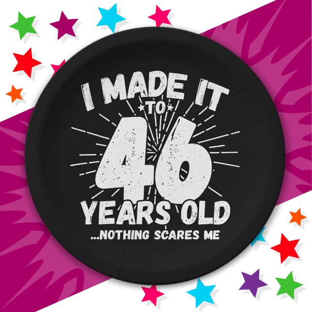 46 Year Old Sarcastic Meme Funny 46th Birthday Paper Plate (Creator Uploaded)